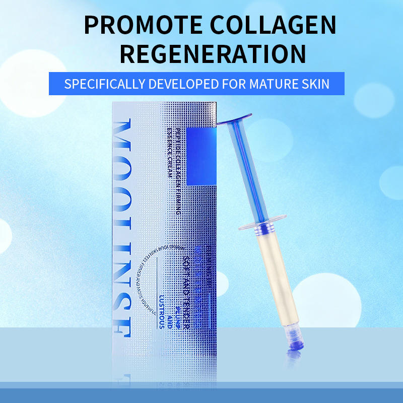 MOOLINSE Peptide Collagen Essence Cream – Anti-Aging Firming Face Cream, 2-Piece Syringe Set