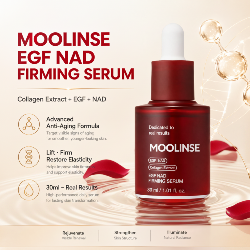 MOOLINSE EGF Peptide Firming Serum – Anti-Aging Collagen Serum for Face & Neck