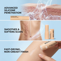 MOOLINSE Silicone Scar Stick – For Acne, Scar & Uneven Skin Tone, Hypoallergenic