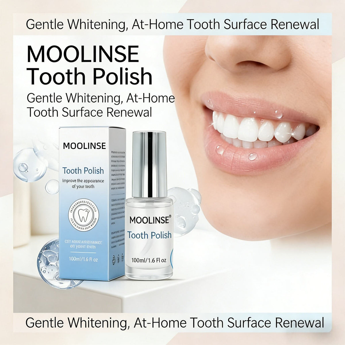 MOOLINSE Tooth Polish – Teeth Whitening & Stain Removal, Enamel-Safe Formula