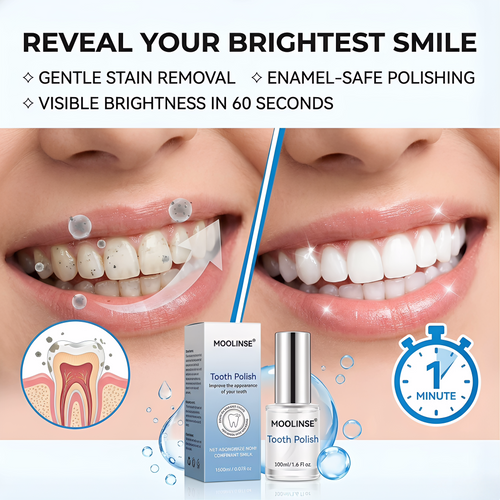 MOOLINSE Tooth Polish – Teeth Whitening & Stain Removal, Enamel-Safe Formula