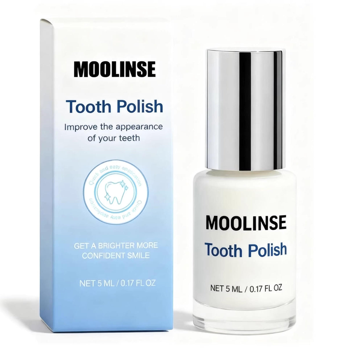 MOOLINSE Tooth Polish – Teeth Whitening & Stain Removal, Enamel-Safe Formula
